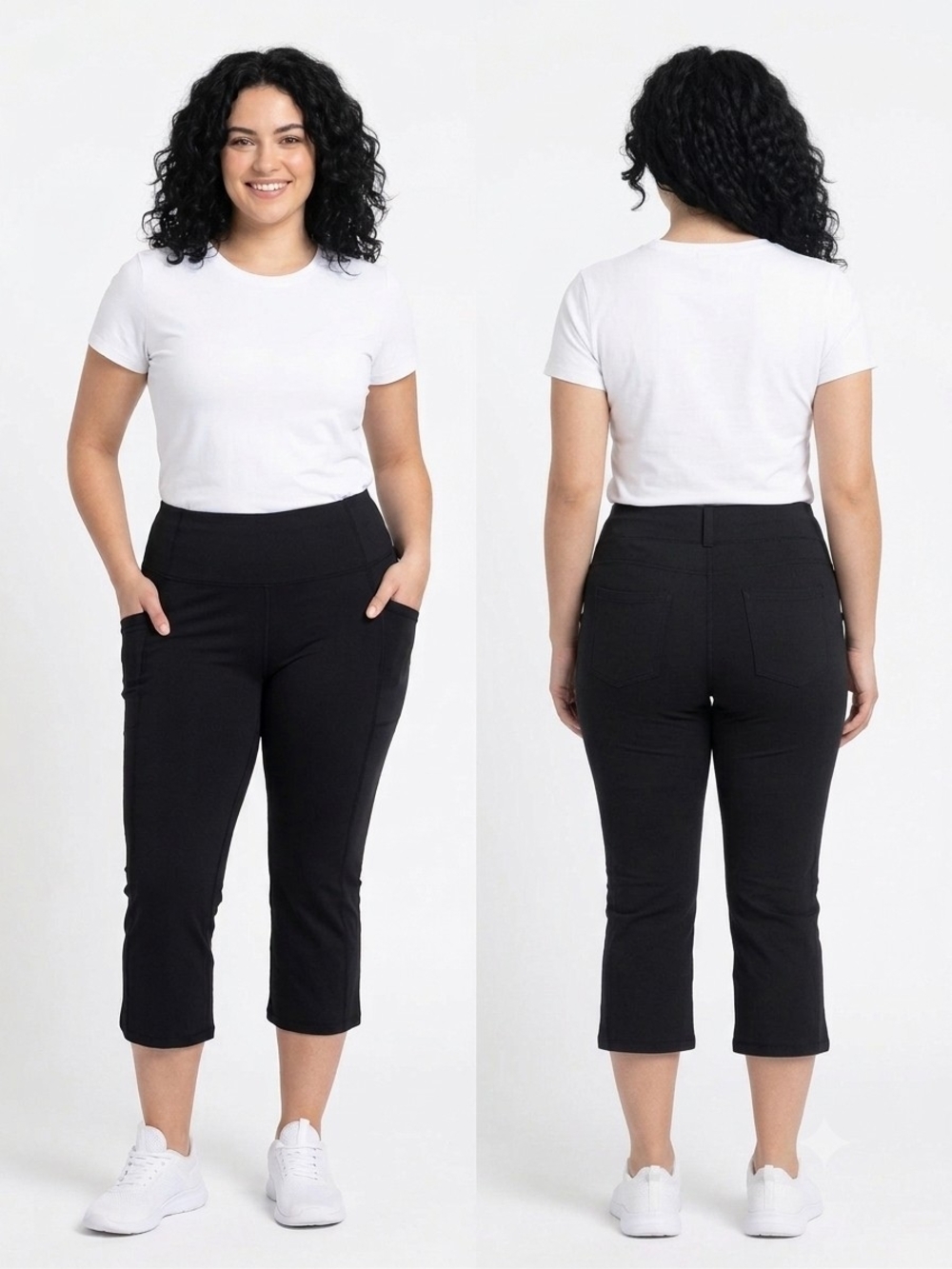 Laundry By Shelli Segal Black Cropped Performance Capri Pants NEW!